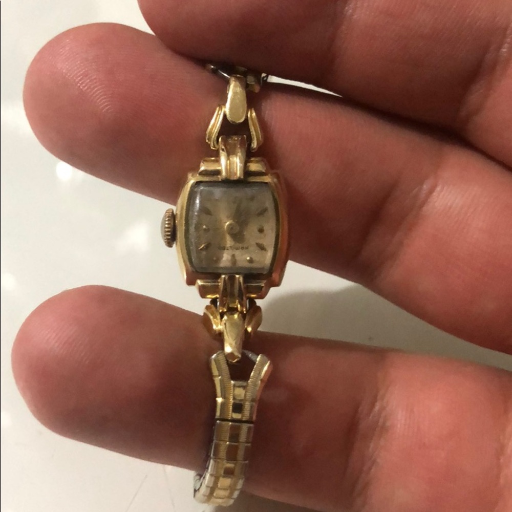 Hamilton 14k gold Biggs women’s vintage watch.